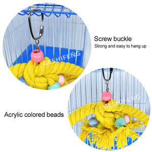 Giocattoli per gabbia pappagallo giocattoli per altalena per uccelli campane pesce persico con perline di legno campane giocattoli appesi - Product Image 3