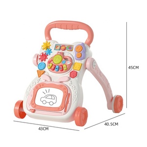 Samtoycn <span class=keywords><strong>2025</strong></span> Nhựa Học tập xe đẩy đi bộ tàu sân bay đẩy Walker bé sit-to-đứng học tập Walker với âm nhạc và bánh xe - Product Image 5