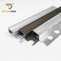 DECORTRIM - Moldura de Aluminio Anodizado Personalizada con Borde Cuadrado, Protector de Esquinas para Azulejos con Forma de Caja de 19.9 mm de Radio, para Transición de Pared y Piso