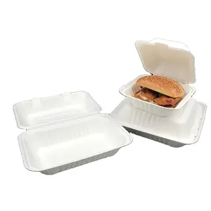 Gegoten Clamshell Taart Restaurant Togo Mini Kleine Papier Dozen Voor Hamburger Hamburger Doos Rietsuiker