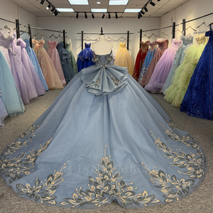 Vestidos de Quinceañera con Apliques de Encaje Azul Dy6908, Vestido de Gala con Lazo de Cuentas, Vestido de 16 Años Jancember - Product Image 6
