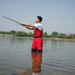 Cuissardes de pêche à la mouche vêtements salopette de poitrine Portable vêtements imperméables pour hommes pantalons de pataugeoire respirant bas pied - Product Image 2