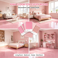 Revêtement en résine époxy auto-nivelante, résistant à l'usure, imperméable, antidérapant, peinture époxy rose pour sols intérieurs, chambre à coucher, salon