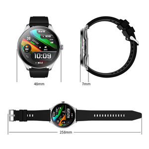 Montre intelligente AMOLED de 1.6 pouces avec appel BT, plus de 100 modes sportifs Moniteur de fréquence cardiaque, montre de fitness pour hommes avec 3 sangles - Product Image 6