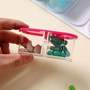 Pilulier Moderne Portable en Plastique Grande Capacité pour Rangement Domestique, 7 Jours par Semaine, 14 Compartiments, Médicaments Matin et Soir, Imprimé UV - Product Image 3