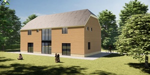Villa moderne à deux étages avec structure en béton et grandes fenêtres vitrées pour un espace de vie extérieur - Product Image 6
