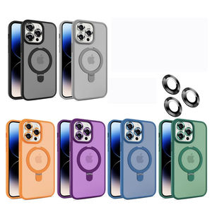 Funda trasera dura mate con soporte de carga inalámbrica para teléfono magnético para iPhone 15 13 14 12 Pro Max Plus PPC35 - Product Image 1