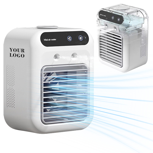Portable 3 System Indicator Lights Adjustable Desktop Air Cooler 500ML Water Tank Effective Evaporative Cooling Car Battery