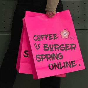 Bolsas de Regalo de Papel Reciclables con Logotipo Personalizado, Bolsas de Compras de Lujo en Rosa y Blanco con Asas de Listón - Product Image 2