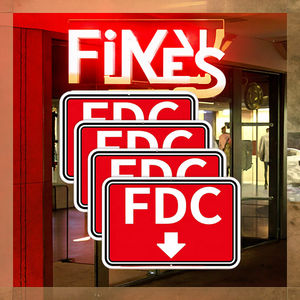 FDC ป้ายถนนอลูมิเนียมสะท้อนแสงพร้อมลูกศรลงในร่ม/กลางแจ้งป้ายเชื่อมต่อแผนกดับเพลิงที่มีการป้องกันรังสียูวีจากสภาพอากาศ - Product Image 6