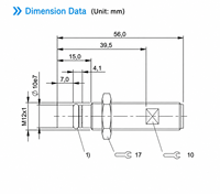 Capteur de proximité inductif Domenzi M12, température de fonctionnement jusqu'à 120 degrés Celsius, 500 bars pour course de vérin hydraulique