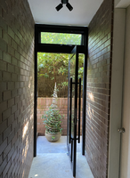 Portes Patio Professionnelles Pliantes en Aluminium Insonorisées, Pivot en Verre de Sécurité Pliant pour Hôtel Villa