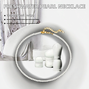 Mẫu miễn phí Bán buôn Vòng cổ thời trang hình học mạ vàng hợp kim kẽm giả ngọc trai Dây chuyền nữ phối áo len - Product Image 2