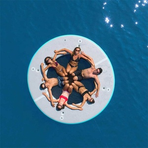 Dok Platform jala bundar olahraga air, Dok Platform dengan jaring Floating Lounge bantalan matahari tiup untuk laut danau kolam - Product Image 2