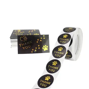 1 дюйм. Фольга с принтом «лапа собаки», «спасибо», наклейки и открытки, набор для небольших деловых сумок, коробок, поздравительных открыток, 500 шт.