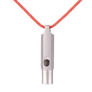 Sifflet de survie d'urgence en titane 99,8% avec cordon, 120 dB, sifflet fort pour entraînement de coachs, sports, porte-clés - Product Image 1