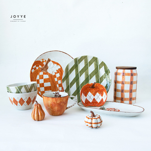 JOYYE Céramique <span class=keywords><strong>sous</strong></span> émaillée peinte à la <span class=keywords><strong>main</strong></span> Brushing Glaze Thème d'automne Tasses à thé en céramique Tasses à café - Product Image 5