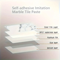 Décoration murale imperméable pour salle de bain Faux carrelage en marbre 3D Papier peint autocollants Panneau mural 3D Carreaux de plafond auto-adhésifs