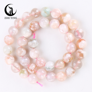 Zhe Ying 6/8/10mm Sakura Fleur Agate <span class=keywords><strong>Pierre</strong></span> Perles Rondes Lisse <span class=keywords><strong>Pierre</strong></span> Perles pour la Fabrication de Bijoux Sakura Agate Perles - Product Image 6