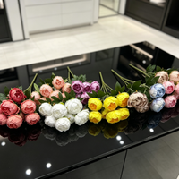 7 Tangkai Bunga Peony Buatan Tangan dari Sutra, Buket Bunga Peony Palsu, Dekorasi Meja Rumah untuk Hari Valentine dan Pernikahan