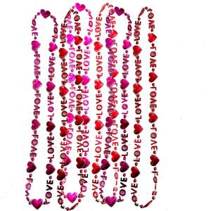 Cadeau de Saint Valentin <span class=keywords><strong>pas</strong></span> <span class=keywords><strong>cher</strong></span> <span class=keywords><strong>collier</strong></span> de perles en forme de coeur <span class=keywords><strong>rouge</strong></span> colliers de perles de Mardi Gras en vrac perles de fête rose <span class=keywords><strong>rouge</strong></span> de Bachelorette - Product Image 1