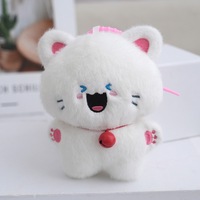 Six styles de porte-clés chats mignons aux expressions variées, jouets en peluche douce, pendentifs de sac pour filles, breloques de sac à dos
