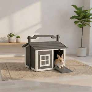 Cages à lapins d'extérieur pour l'élevage commercial avec mangeoire en bois, design moderne et luxueux pour petits animaux - Product Image 1