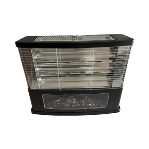 Chauffage infrarouge à quartz de qualité professionnelle avec effet flamme, radiateur électrique portable à 4 roues avec interrupteur de sécurité - Product Image 2