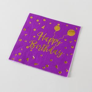 Serviettes jetables écologiques noires carrées modernes 20 serviettes en papier imprimées UV décorations de vaisselle de fête transfrontalière - Product Image 3