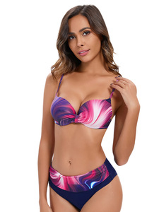 Traje de baño de una pieza con estilo europeo americano para mujer, diseño de bloque de Color recortado en la espalda, transpirable, ecológico, patrón sólido - Product Image 4