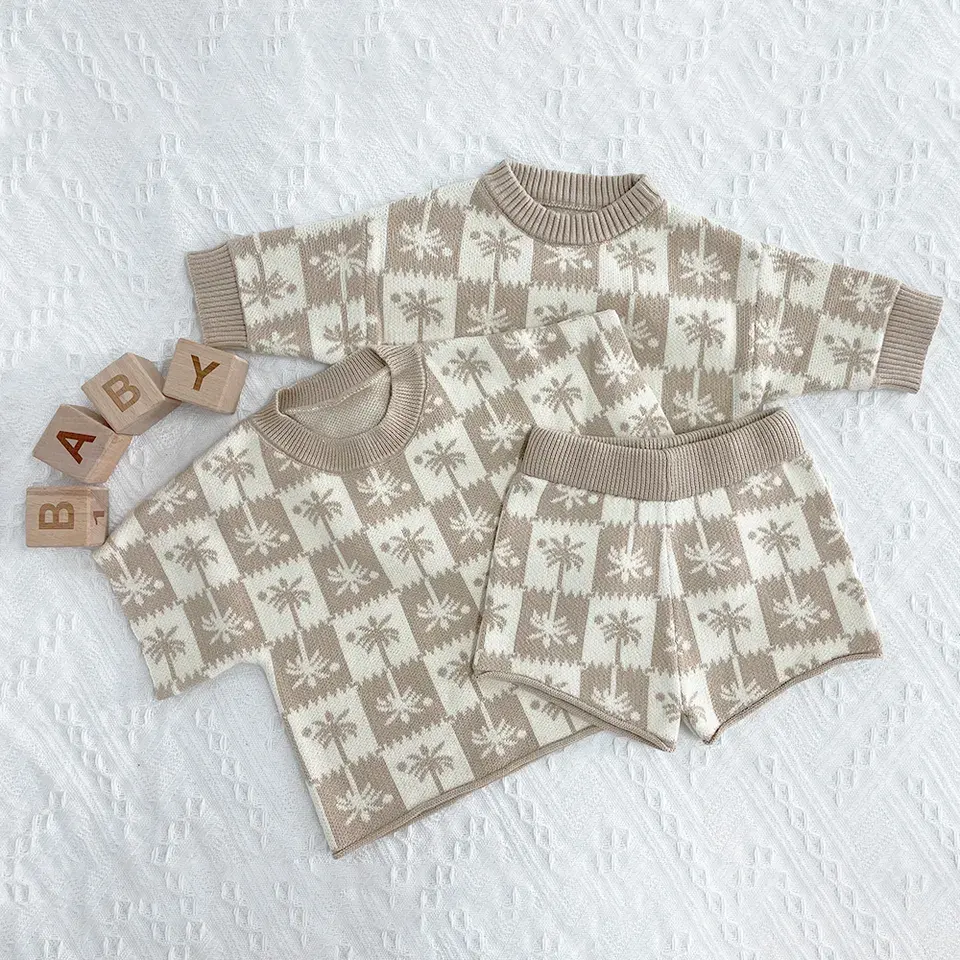 Proveedor de alta calidad, ropa de bebé recién nacido de primavera a rayas Unisex, Pelele de punto de algodón orgánico, suéter de bebé de punto