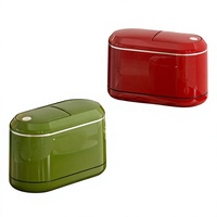 Cubo de Basura de Plástico para Escritorio, Diseño Retro, Aspecto Premium, para Dormitorio y Oficina, con Tapa, Mini Contenedor Pequeño para Espacios Reducidos