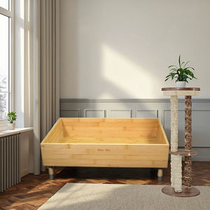 Cama para gatos de madera maciza de primera calidad, caja de arena para gatos de madera con diseño cómodo para gatos de interior en dormitorios y salas de estar - Product Image 6