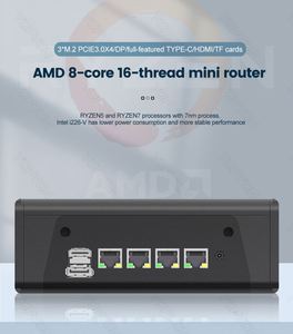 I226-V AMD Mini PC R7 5825U 5800U Bộ Định Tuyến Mềm NAS Server 4x InteI Thiết Bị Tường Lửa 2.5G 3 * NVMe 2 * SATA 3X4K UHD - Product Image 5