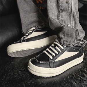Baskets décontractées en cuir pour hommes 2025 – Design polyvalent effet pieds nus <span class=keywords><strong>avec</strong></span> fermeture à lacets confortable, doublure en maille et amorti - Product Image 6