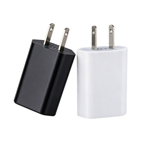 Tête de charge USB 5V1A avec port USB A pour téléphone portable et petits appareils électroménagers, blanc et noir - Product Image 5