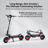 Trottinette électrique puissante de 1200 W pour adultes, trottinette tout-terrain, frein à disque double 48 V, pneu à vide de 11 pouces, trottinette de transport urbain