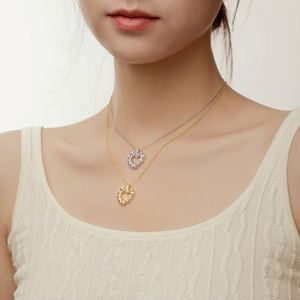 Colliers pendentifs en forme de cœur en argent S925 plaqué or 18 carats rhodié Dylam High Jewelry avec zircone 5A pour les cadeaux de Noël - Product Image 2