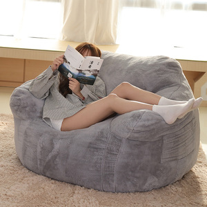 โซฟาบีนแบ็กสีแอพริคอตอมตะวันอ่อน ฟองน้ำเต็มตัว ปลอกถอดซักได้ นุ่มพิเศษ สำหรับผู้ใหญ่ เด็ก สัตว์เลี้ยง ผู้สูงอายุ - Product Image 2