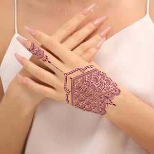 India Henna tatuaggio Stencil modello di arte del corpo temporaneo impermeabile per le donne adesivo del tatuaggio - Product Image 4