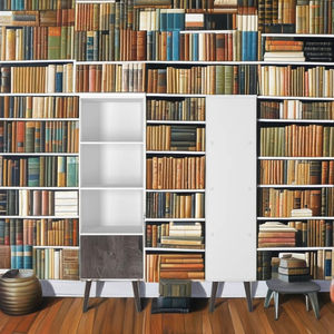 Estanterías de madera blanca de diseño moderno, suministro de fábrica, muebles de oficina para el hogar, estanterías extensibles, Hierro de acero MDF de roble Industrial - Product Image 2