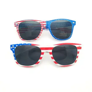 Atacado Promocional bandeira Nacional Americano adesivos óculos pinhole Etiqueta óculos de sol do partido