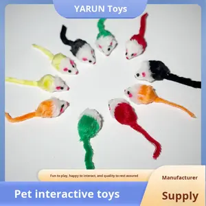 Jouet pour chat classique réaliste, simulation de petite souris, son de froissement, jouet interactif mignon, queue colorée en peluche, non imperméable, pour la dentition - Product Image 2