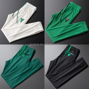 Trendy retro erkek pantolon rahat ve çok yönlü ağır saf pamuk ayak bileği bağlama spor <span class=keywords><strong>sweatpants</strong></span> erkekler için