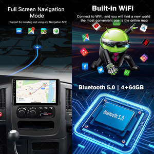 شاشة سيارة أندرويد عالمية 7/9/10 بوصة متعددة الوظائف بالتحكم الصوتي الذكي، مشغل DVD للسيارة 4G FM بلوتوث <span class=keywords><strong>2</strong></span> دين كاربلاي وشاشة لمس - Product Image 2