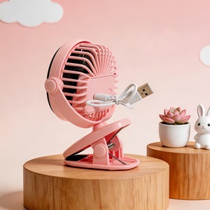 <b>Mini</b> <b>Desk</b> Clip Fan With Light 6.9 In Usb Powered Plastic Mechanical Control For Office Dorm Use - Product Image 1