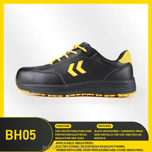 Microfiber Leather Sandwich Lining Security Shoes BH05 SBP+I Plastic Head High Elastic Sponge Insole Shoes