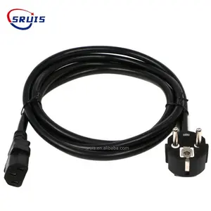 6Ft 1.8m 0.75mm 3 in 1 presa Eu 3 Pin spina Schuko europea a tre vie cavo di alimentazione Splitter Iec C13 Y