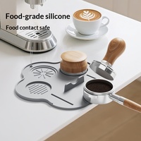 Tapis de protection pour tamper à café en silicone, antidérapant, qualité alimentaire, motif dessin animé minimaliste, pour comptoir de bar et rangement