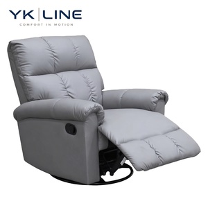 Sillón <span class=keywords><strong>Reclinable</strong></span> Individual Giratorio de Cuero <span class=keywords><strong>Gris</strong></span> Moderno de Alta Calidad para Sala de Estar, Sillón <span class=keywords><strong>Reclinable</strong></span> Eléctrico, Sillón <span class=keywords><strong>Reclinable</strong></span> Tipo Lazy Sofa - Product Image 1